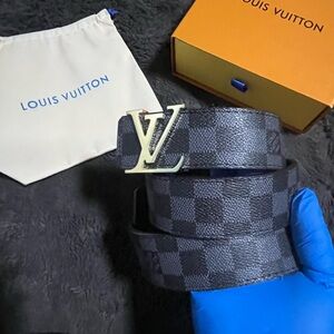 Louis Vuitton Damier Graphite LV Initiales Belt - Black/Gray